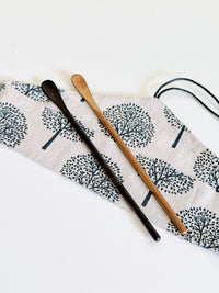 Kohiraifu 'Ginten' Matcha Spoon & Linen Wrap Set