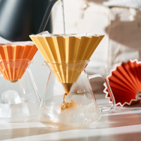 Origami Glass Coffee Server with HARIO
